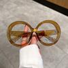 Oversized Round Sunglasses Women Trendy Vintage Gradient Goggle Sun Glasses Fashion Luxury Brand Design Shades Eyewear