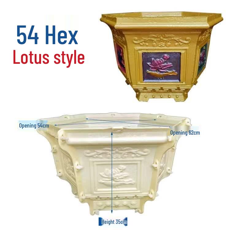 Extra Large Hexagonal Roman Column Cement Flower Pot Mold - Full Set DIY Model