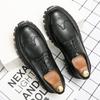 Korean Style Thick-Soled Men's Brogue Shoes, Sizes 38-45 - Trendy Carved Leather Work Boots, Low-Top Design