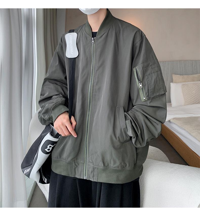 2026 Men's Versatile Casual Plus Size Stand-up Collar Jacket - Loose, Comfortable, American High Street Style for Autumn and Winter