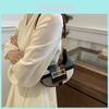 Fashionable Chic Pu Shoulder Bag Trendy Color Block Design Crescent Handbag Summer 2024