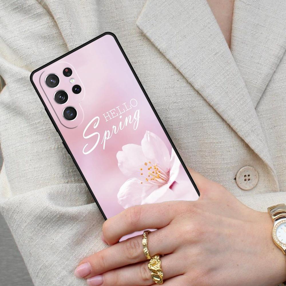 Hello Spring Flowers Cell Phone Case for Samsung Galaxy S26 Ultra S25 S24 S23 S22 S21 S20 Note10 Cover