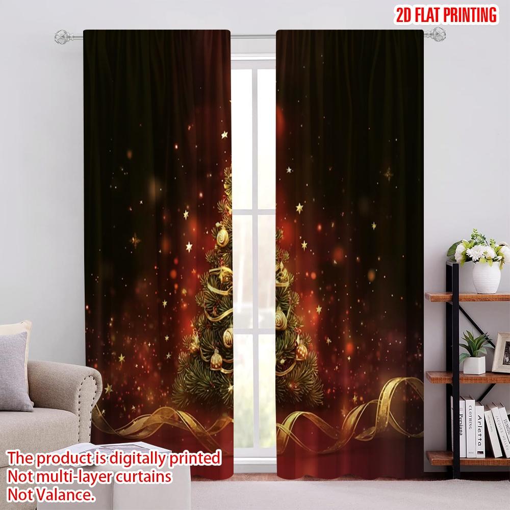 

Плоская печать Счастливый День Святого Патрика Шторы Красный Однотонный Рождественский Полиэстер Без Электричества Весенняя Вечеринка Занавеска Комплект из 2 шт. Можно стирать W100*H70(CM)-Hooks&1PCS