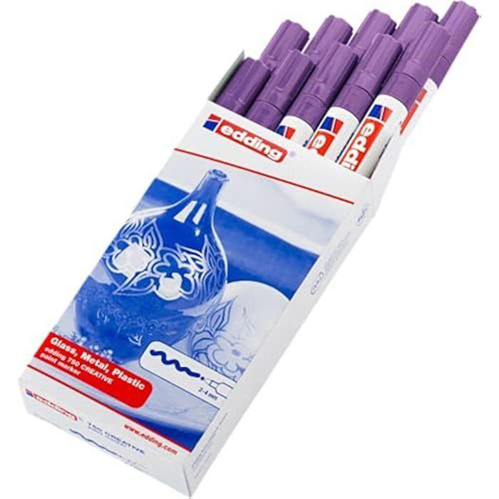 Marqueur Peinture - EDDING - 750 - Violet - 10 Feutres - Pointe Ronde 2-4mm