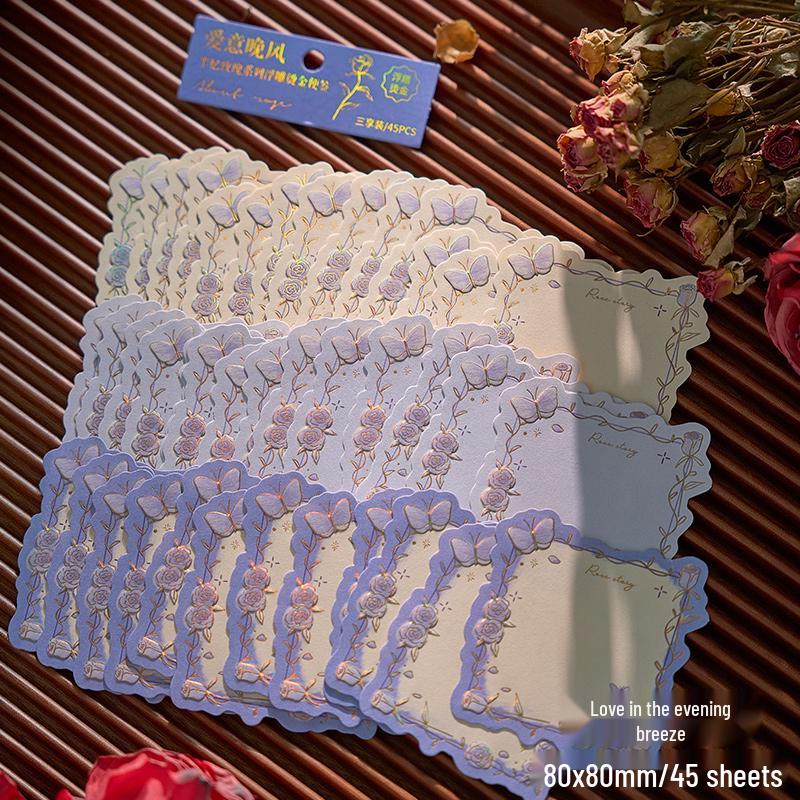 3D Embossed Rose Bouquet Memo Paper Set