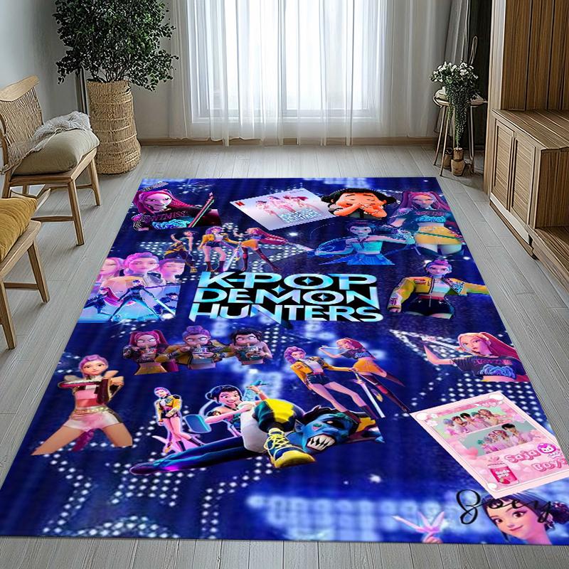 K-Pop Demon Hunters Golden Saja Boys Living Room Non-Slip Area Rug Soft Carpet for Bedroom Playroom Sofa,Home Decor Doormat