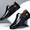 Sandalias de verano para hombre, huecas, antideslizantes, informales, de piel sintética, a la moda, con iluminación, transpirables, para playa, clásicas, para papá