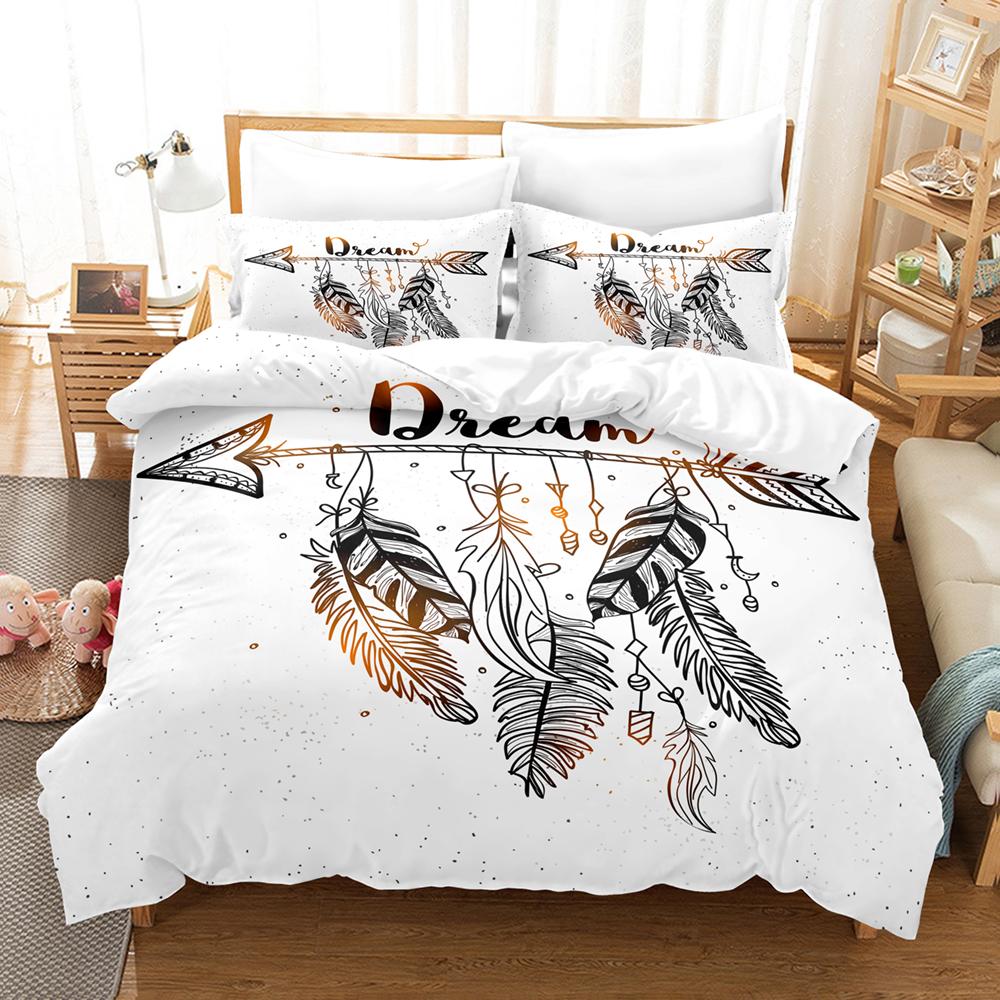 3D Printed  Dream Catcher Bedding Set Down Quilt Cover With Pillowcase Double SIngle King