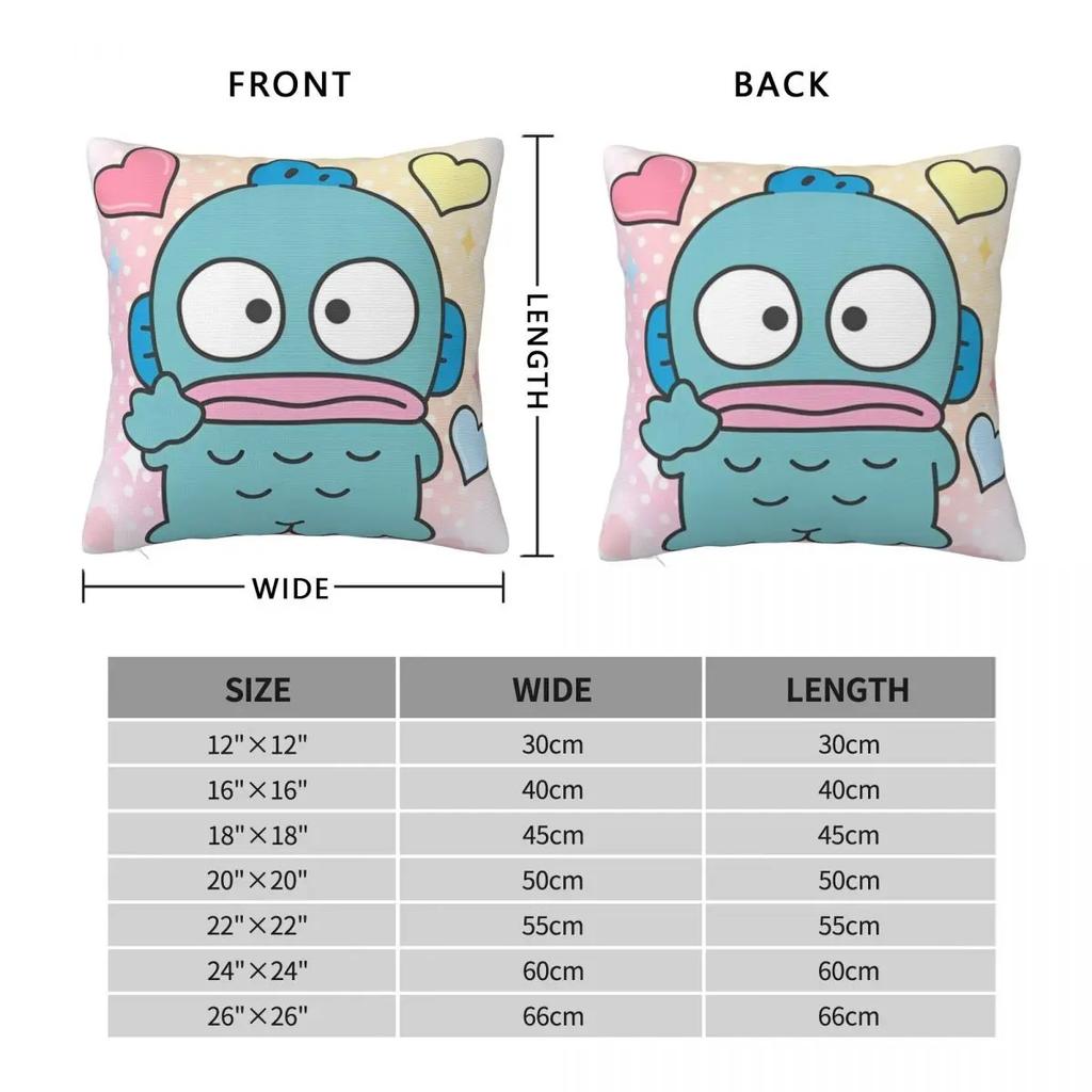 Hangyodon LOVE Cartoon Pillowcase Soft Polyester Cushion Cover Decorations Cute Kawaii Pillow Case Cover Home Square 18"