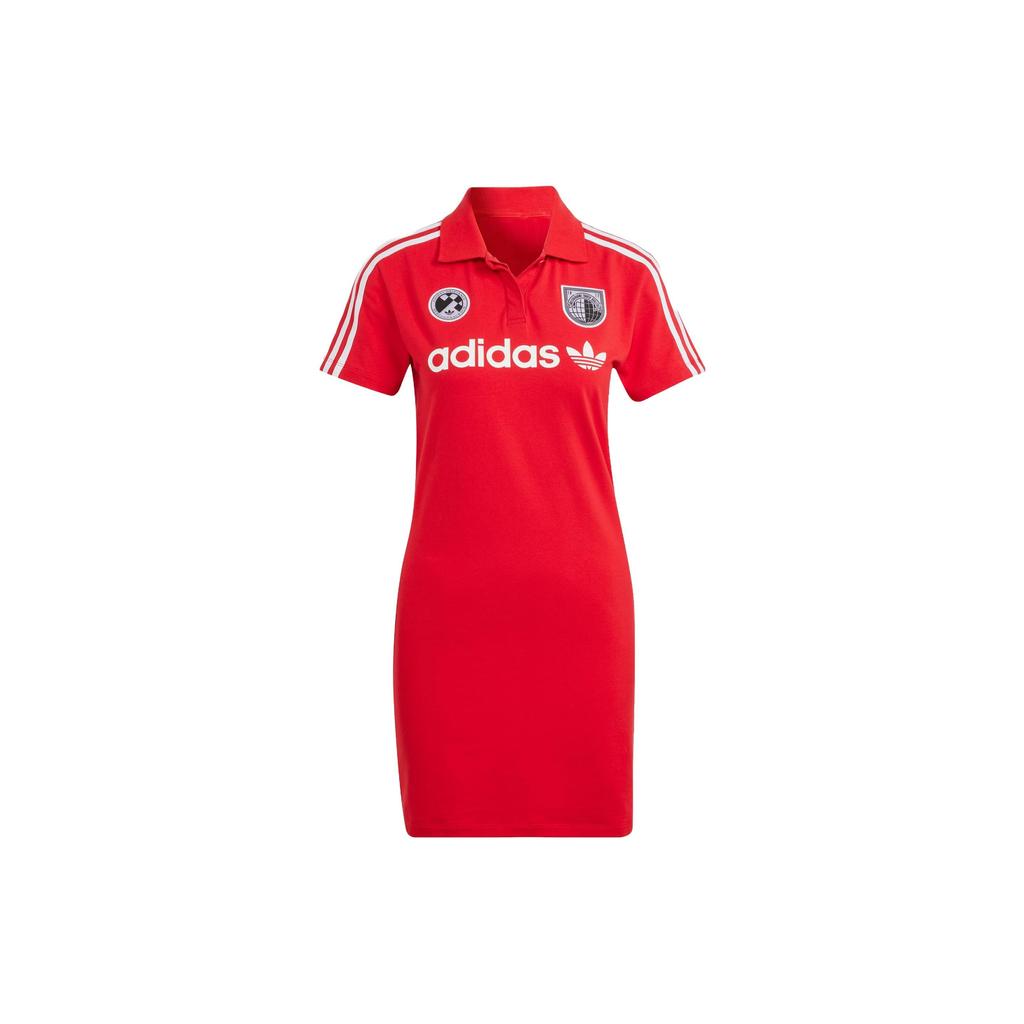Adidas Originals Trefoil Football Dress With Letter Print And Logo Women Dress Light-Crimson IR9787