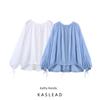 Kaslead New Arrival Women's Clothing Fashion Style Fashion Bowknot Decoration Zhongshan Collar Shirt 4043050 250