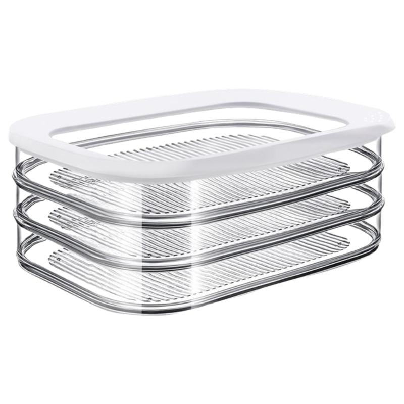 

Clear Kitchen Refrigerator Organiser Box For Meal Preparation Dishwasher Safe Sealed Lid Plastic Food Container
