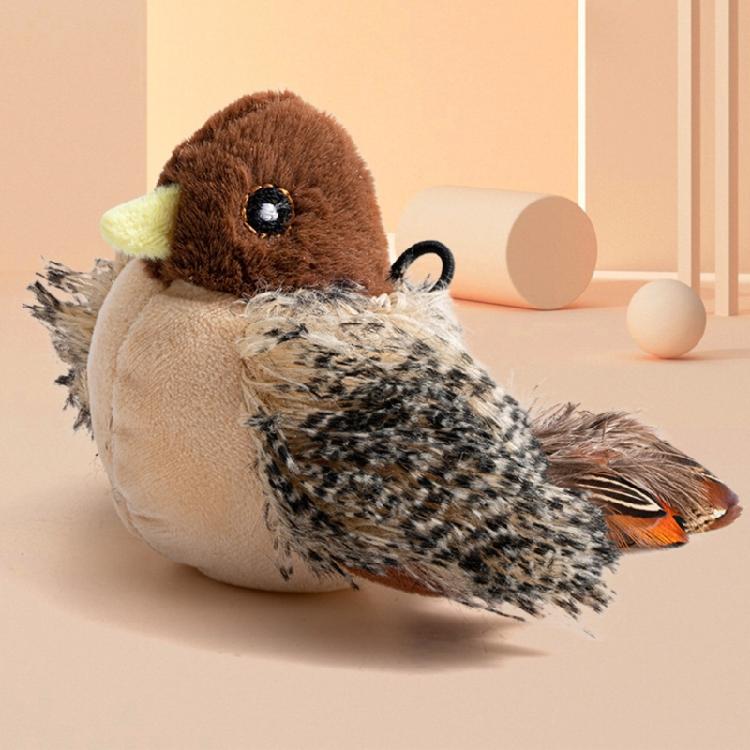Life Like Bird Sound Cats Toy Safe Plush Bird Toy With Automatic Chirping for Cats Entertainment Indoor Engagement Toy