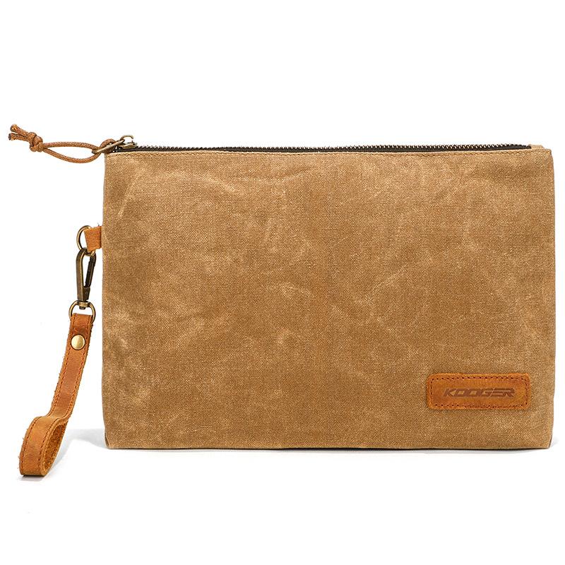 Versatile Retro Batik Canvas Men'S Clutch Bag, Light Storage Certificate, Soft Bread Four Colors Optional