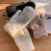 Gloves Warm Wool Gloves Korean Style Mittens Full Fingers Gloves Rabbit Fur  Gloves Unisex Gloves