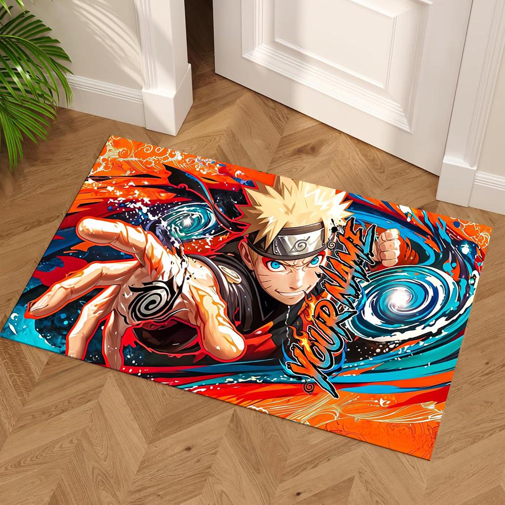 Naruto Character Personalized Name Floor Rug Office Rug Design for Playrooms Dining Room Dormitory Bedrooms Antislip Carpet Decorate Offices