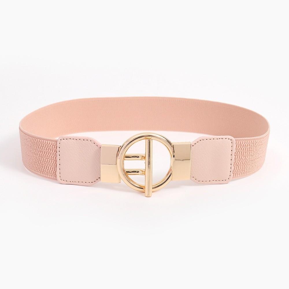 Exquisite Elastic Waistband Casual Round Buckle Waist Strap Waist Belts Women