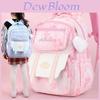 Stylish Pink Purple And Blue Nylon Backpack For Boys And Girls Breathable Lightweight Design For School
