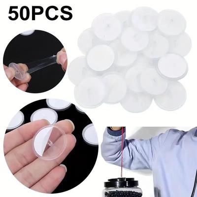 50 Piece Mini Transparent Ceiling Hooks - Easy To Install, Self-Adhesive And Traceless For Diy Decorations, Parties, Christmas