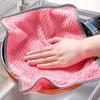 4Pcs Kitchen Dish Cloths Super Absorbent Microfiber Towels Non-Stick Oil Washing Cloths Anti-grease Wiping Rags Tableware Cleaning And Wiping Tools