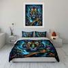 Mystical Tiger Forest Design Bedding Duvet Cover Set  (1*Duvet Cover 2*Pillowcases, Without Duvet Insert)