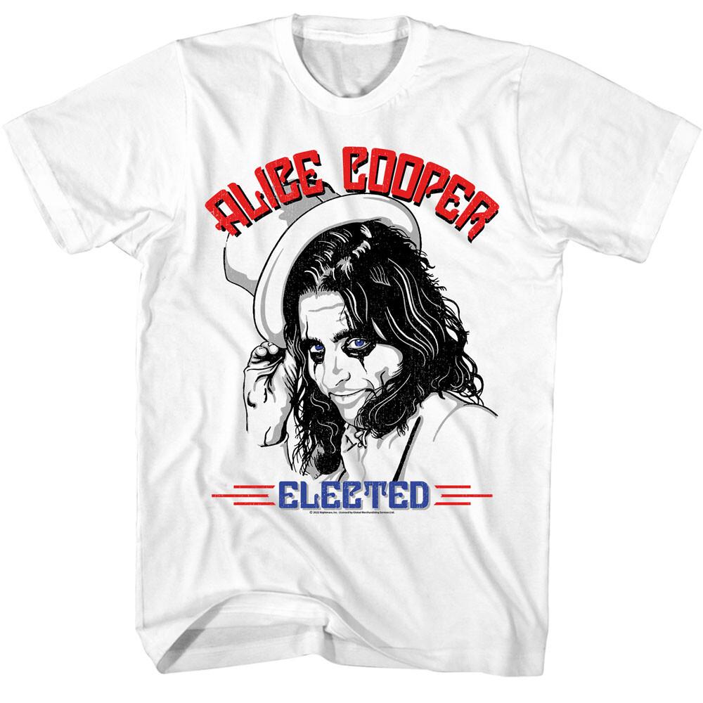 Alice Cooper Tipping Top Hat Elected Men T Shirt Shock Rock Concert Merch L