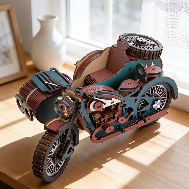 DIY 3D Wooden Tricycle Puzzle Model – Educational Desk Ornament Gift
