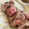 BZDOLL 50cm 20inch Reborn Baby Puppe mit 3D-bemalter Haut und sichtbaren Adern Schlafend Laura Weiches Vinyl Neugeborenes Bebe Puppe Spielzeug für Mädchen Weihnachtsgeschenk