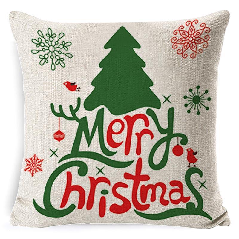 Federa Cuscino di Natale Fiocco di Neve Alce Albero di Natale Stampa Federa Cuscino Stile Nordico