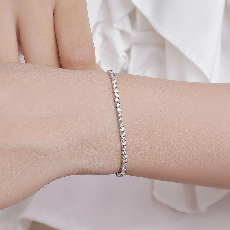 925 Silver Moissanite Tennis Bracelets High Quality for Women Wedding Jewelry Accessories Fashion 5A Zircon Gift