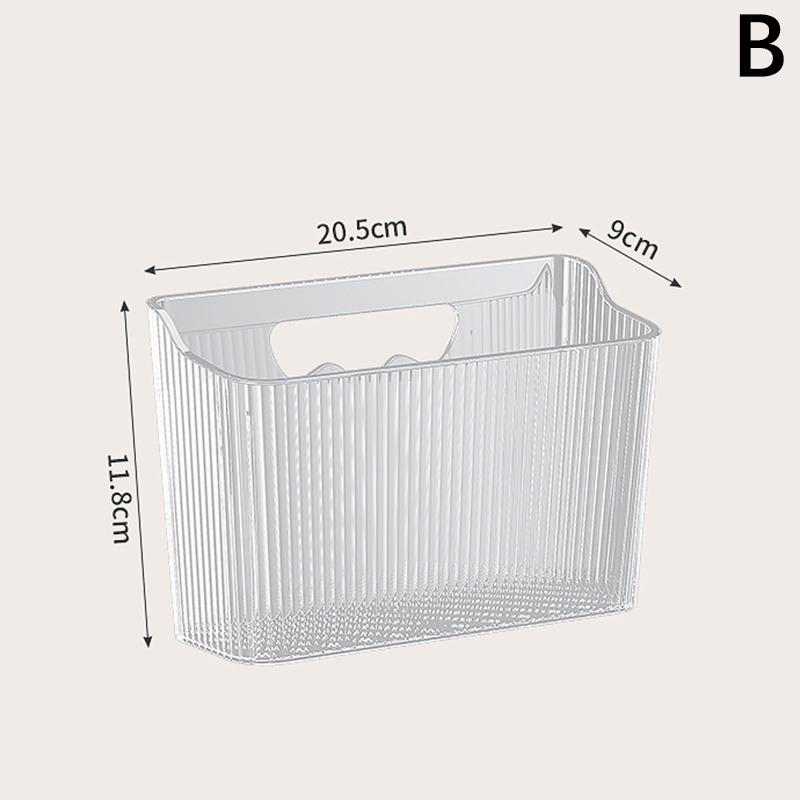 Multifunctional Transparent Storage Rack Holder Punch Free Wall-Mounted Storage Organization Kitchen Cabinet Storage Box