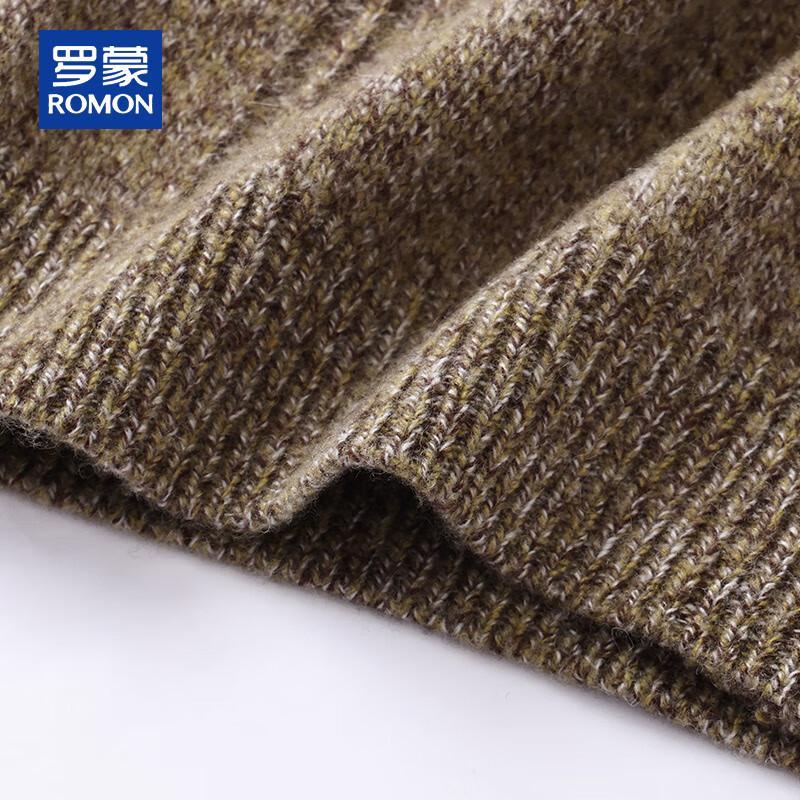 ROMON Men's 100% Wool Thick Knit Cardigan Sweater