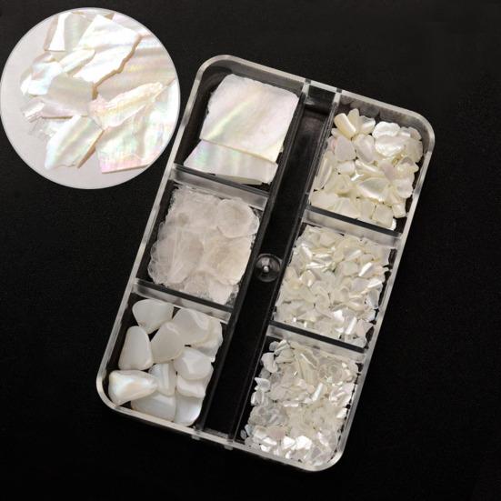 Yousheng 1Box Manicure Decoration Stylish Compact Wide Application Colored Shell Stones Nail Decoration for Phone Case