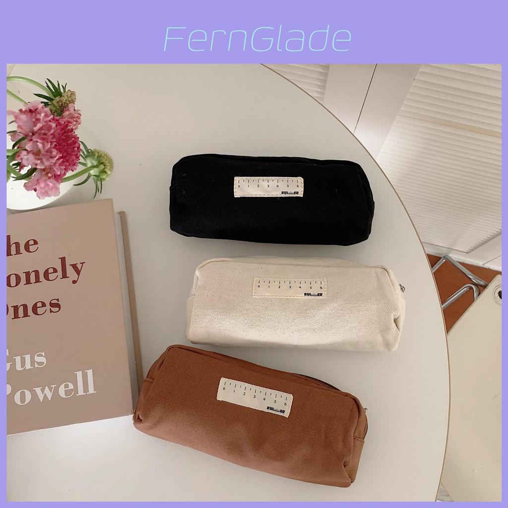 11263 Japanese Style Black And White High Value Pencil Case Large Capacity Men Women Students Canvas Stationery Box