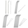 2/4/6/8pcs Reusable Stainless Steel Drinking Straws 1/2/3 Cleaner Brush Kit