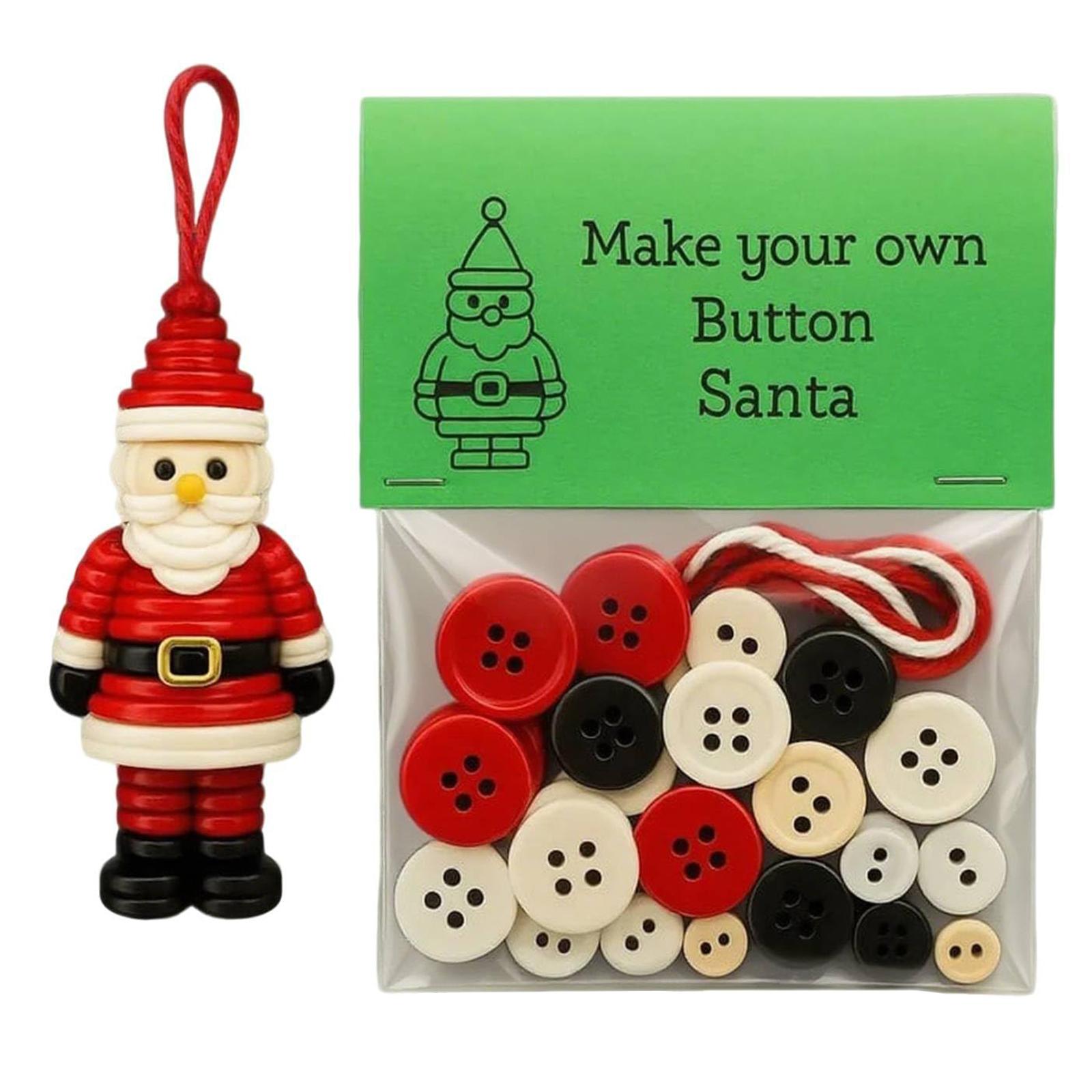 DIY Button Christmas Hanging Ornament Kit Christmas Ornament Kit Homemade Sewing Ornaments for Xmas Hanging Decorations