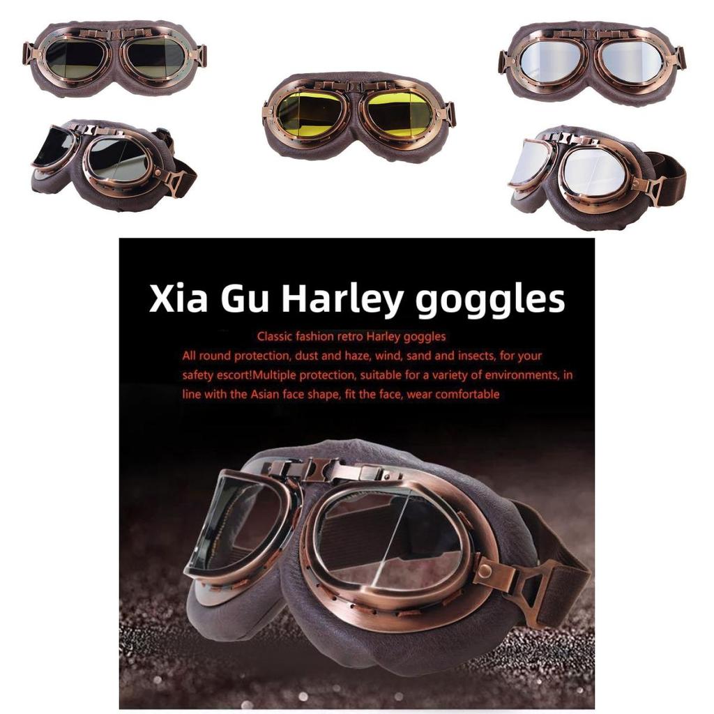 Vintage Style Riding Goggles With Pc Frame And Colored Lens For Motorcycle Enthusiasts