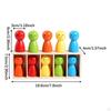 10x Rainbow Wooden Dolls People Figures Early Blocks Hand Eye Coordination with Box for Over