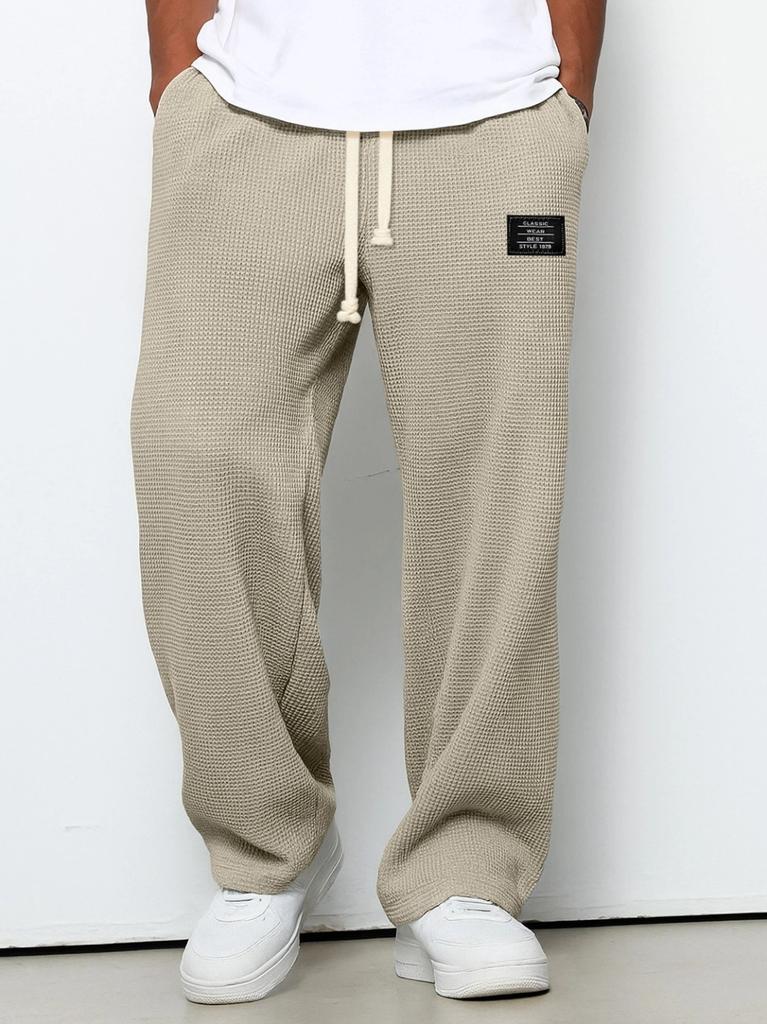 European and American men's spring and autumn tide brand drape straight sweatpants wide-leg sports casual trousers