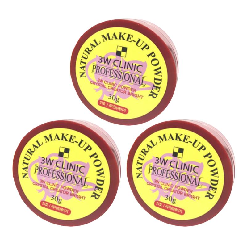 3W CLINIC Натуральная пудра для макияжа 30 г (9 вариантов) #No21 Light Beige x 3pcs