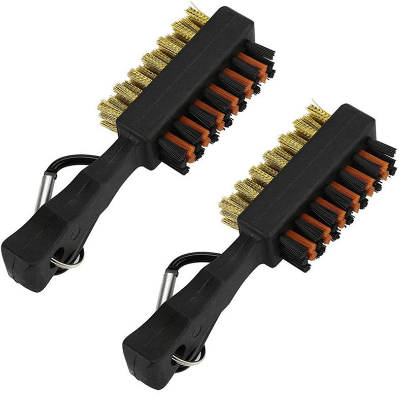 Golf Club Brush Cleaner Waterproof Design Cleaning Tools Portable Metal Lightweight Nylon Brushes for Golf Shoes Maintenance