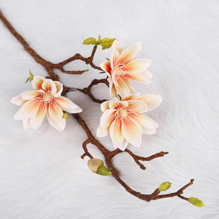 1PCS Chinese Simple Fake Flower Decoration, High Simulation Gradient Perfume, Lotus Magnolia Flower ornament
