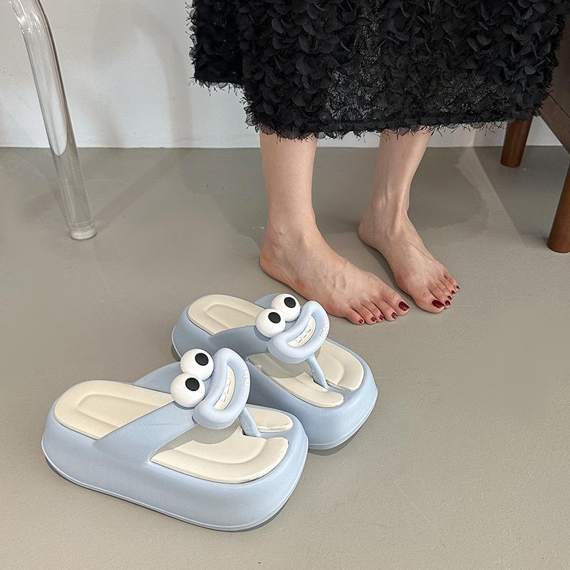Niedliche Cartoon-Dekorations-Hausschuhe mit höherer atmungsaktiver Sohle, rutschfeste, bequeme Sandalen – Strand-Outdoor-Hausschuhe