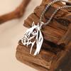 Stainless Steel Necklaces Animals Horse's Head Pendant Choker Chain Men  Atmospheric Fashion Hip Hop Necklace For Women Zircon