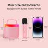 Mini Karaoke Machine voor Kinderen, Draagbare Bluetooth Karaoke Speaker Ongevoede Kasten met 1 Draadloze Microfoons en Feestverlichting voor Volwassenen(Roze)