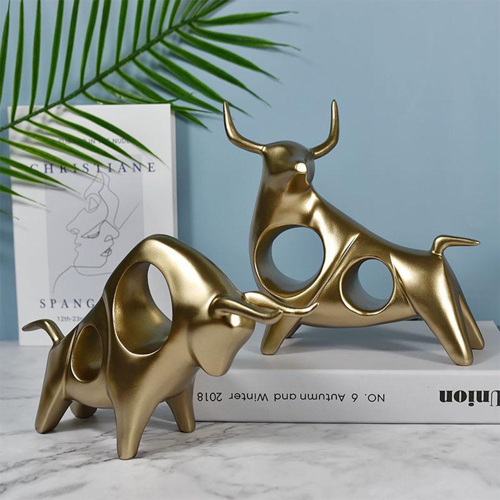 Decoration Home Statue Creatively Model Crafts Animal Bull Sculpture Figurine Collectable Souvenirs Cabinet Supply