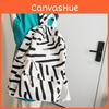 Simple Zebra Stripes Nylon Backpack For College And Daily Use With Zipper Closure