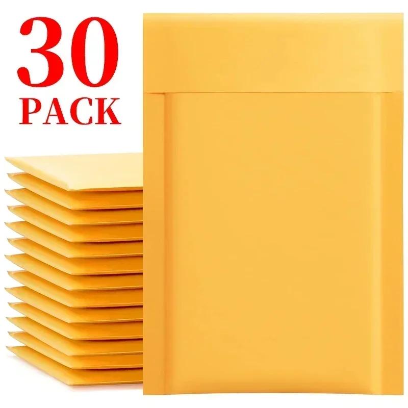 10-50Pack Kraft Paper Bubble Envelopes Bags Waterproof Bubble Mailing Envelope Different Size Mailers Seal Adhesive Shipping Bag