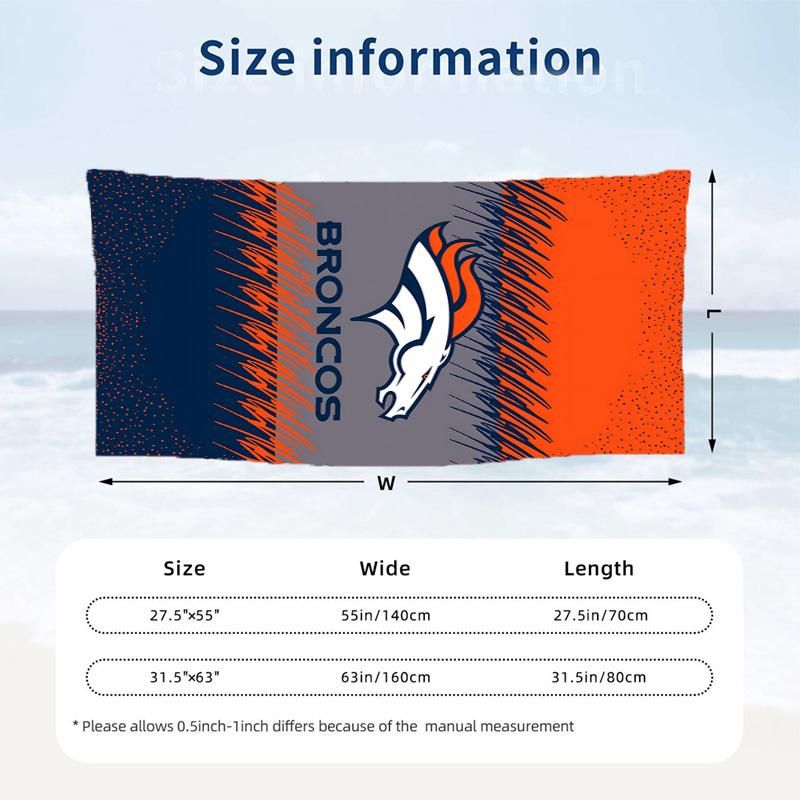 Denver Broncos Beach towels also serve as bath towels summer essential a musthave for the outdoors the beach and the pool
