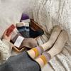 Wool Socks, Women's Autumn and Winter Mink Wool Patchwork Socks, Winter Snow Boots, Pile Socks